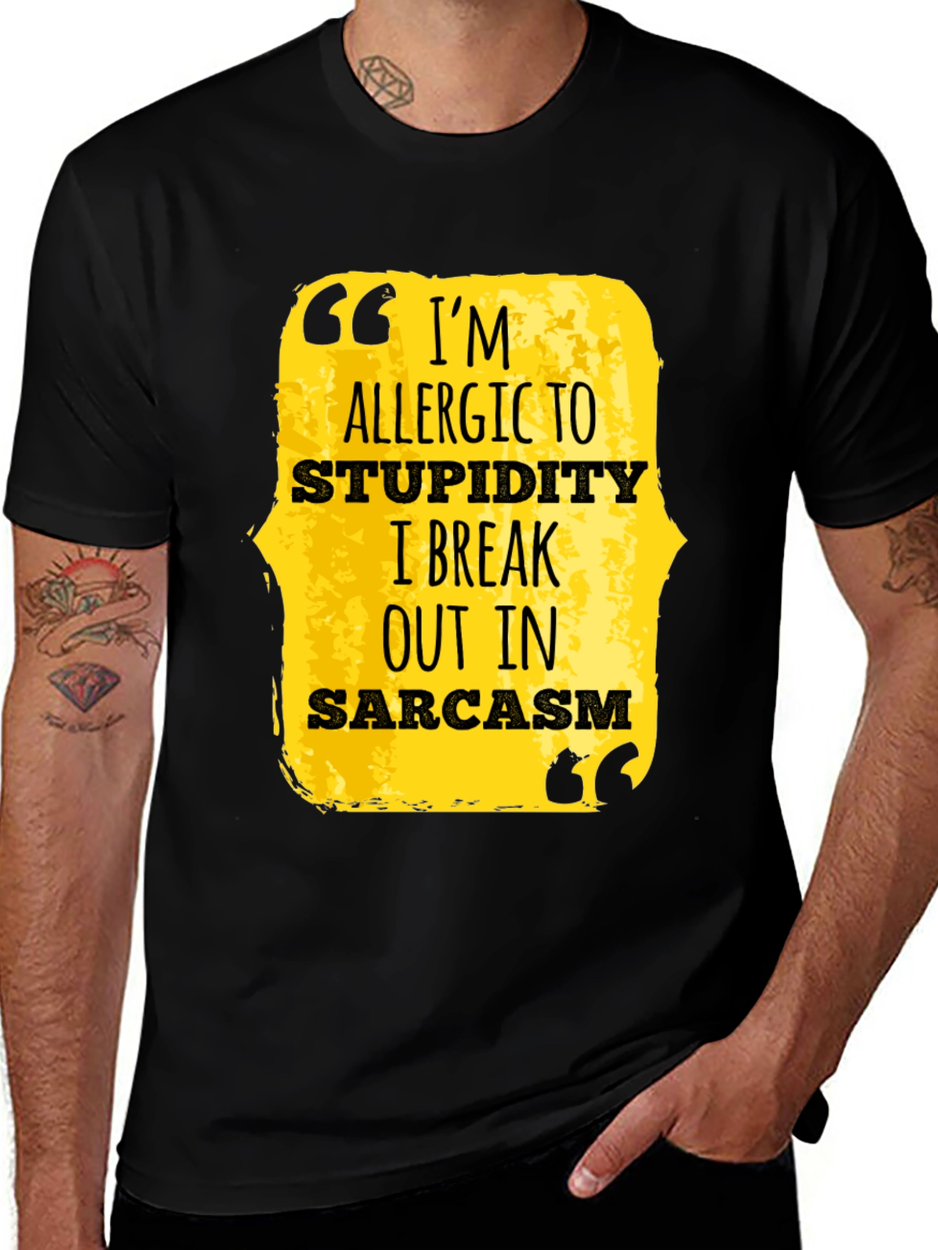 Sarcastic Statement Graphic Tee - Black