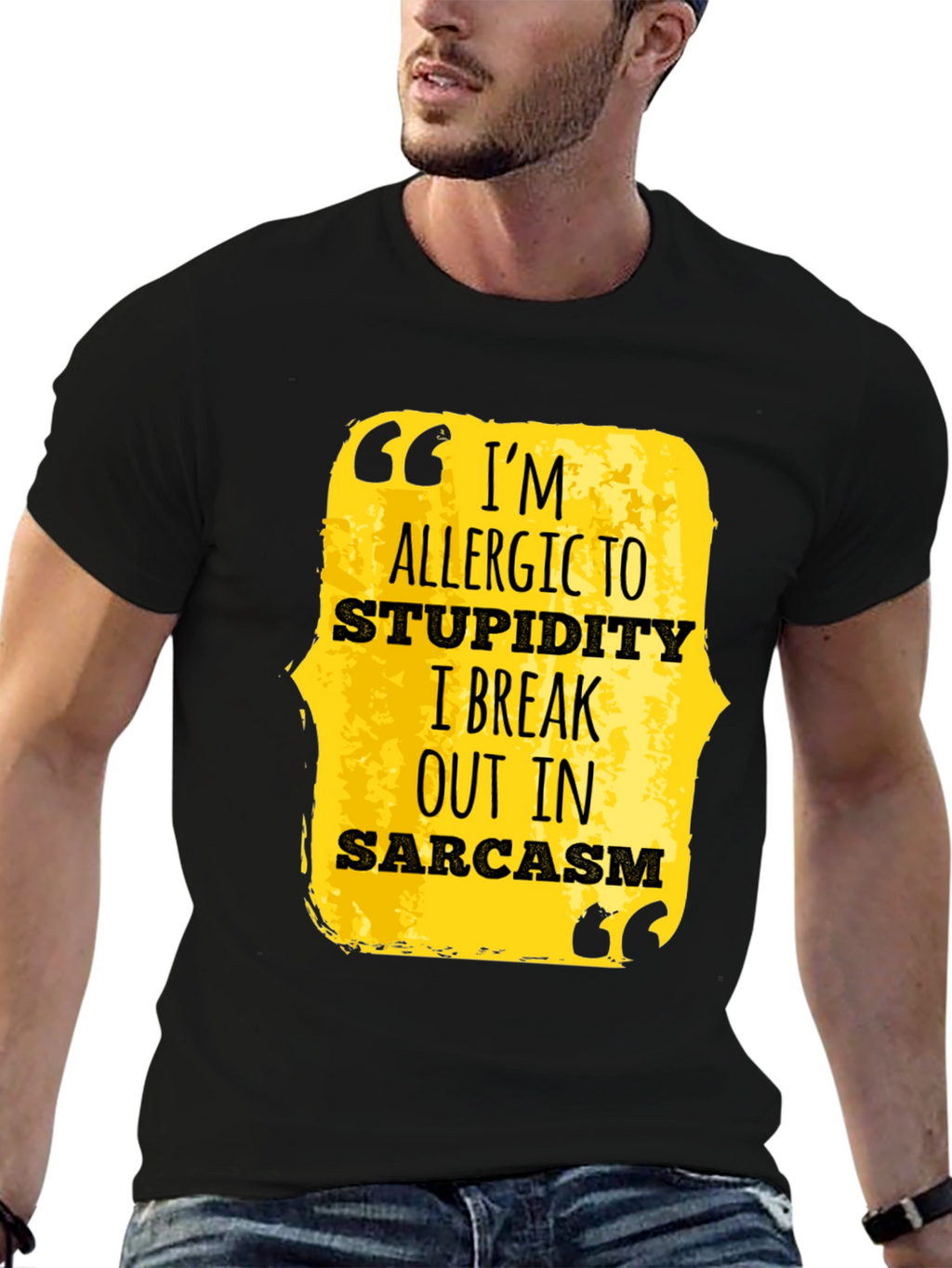 Sarcastic Statement Graphic Tee - Black