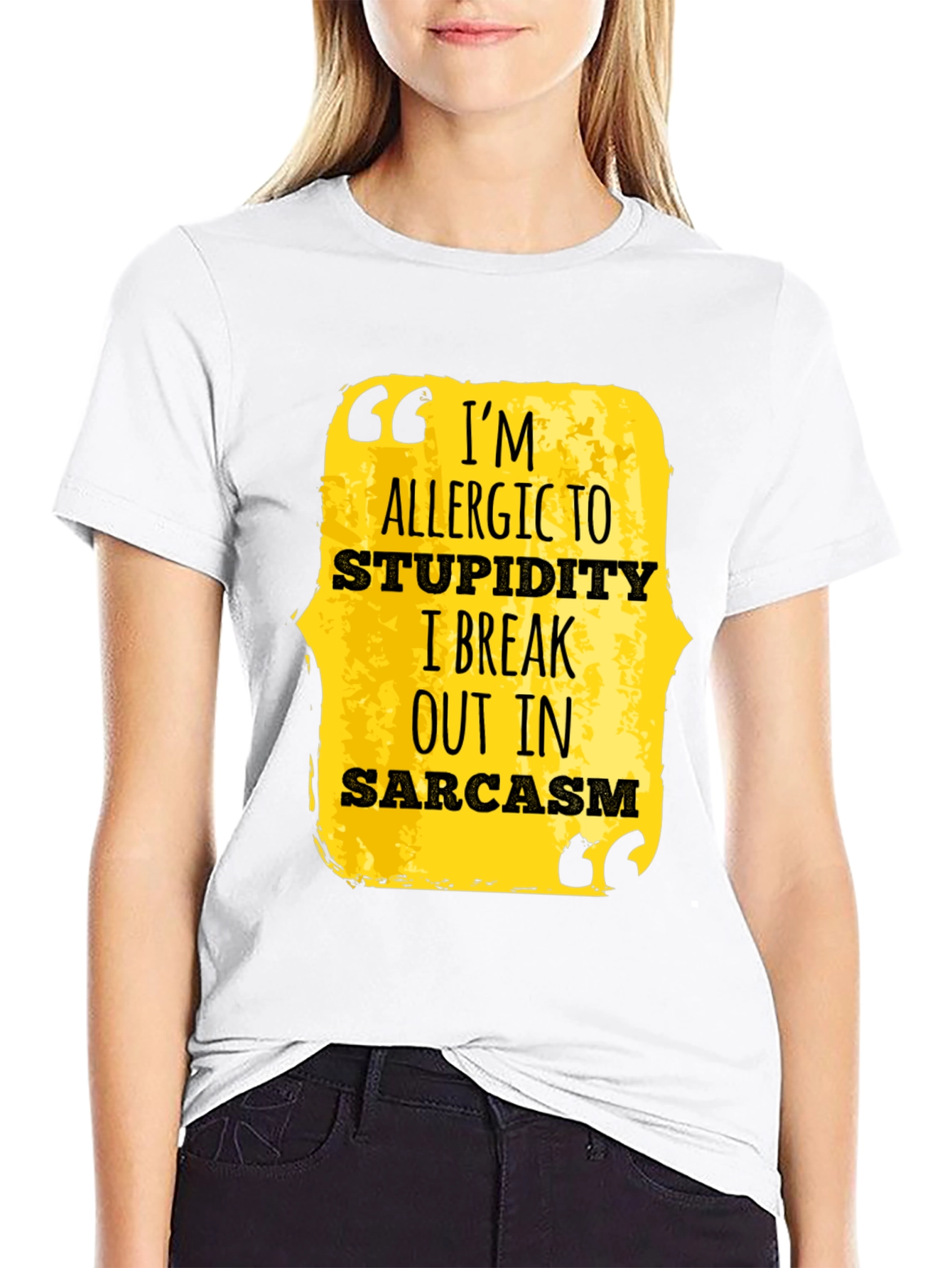 Sarcastic Statement Graphic Tee - Black