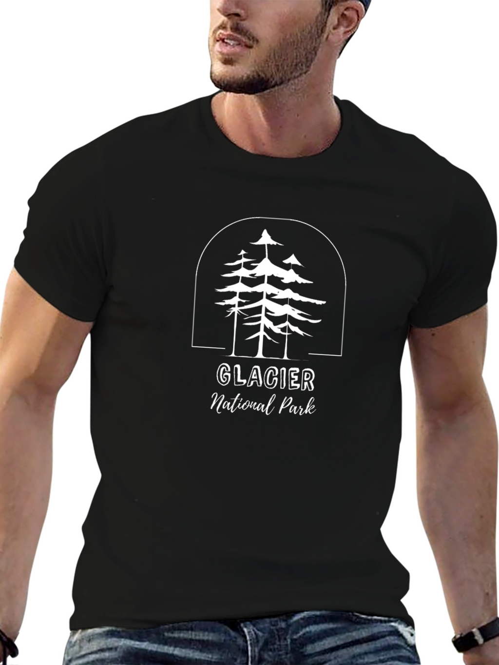 Glacier National Park Black T-Shirt
