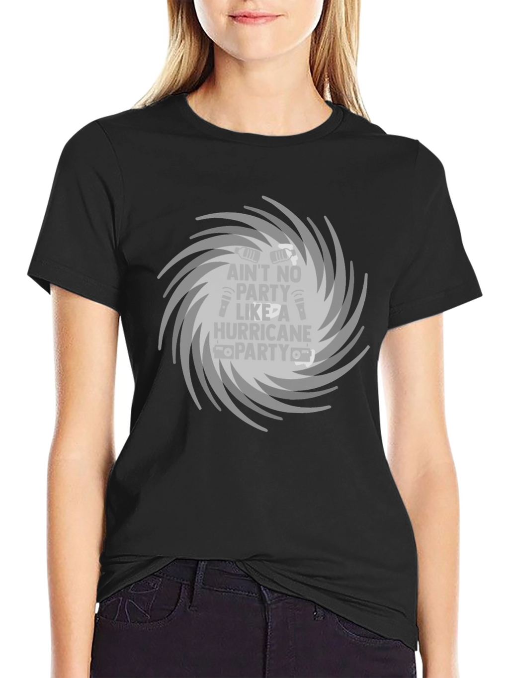 Hurricane Party T-Shirt - Gray Tornado Design