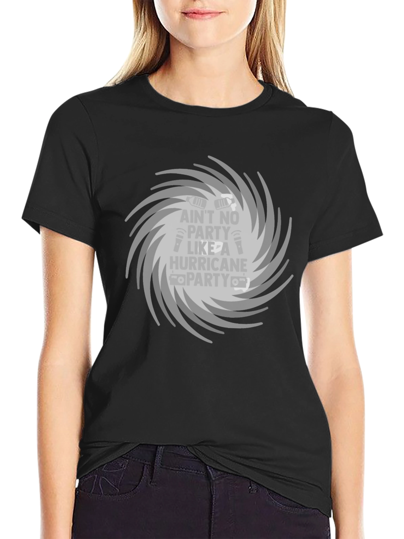 Hurricane Party T-Shirt - Gray Tornado Design