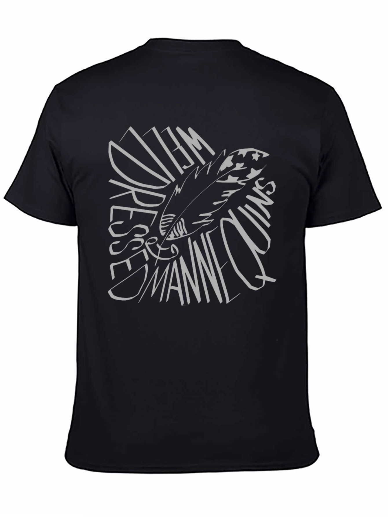 Feather Graphic Black T-Shirt