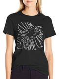 Feather Graphic Black T-Shirt
