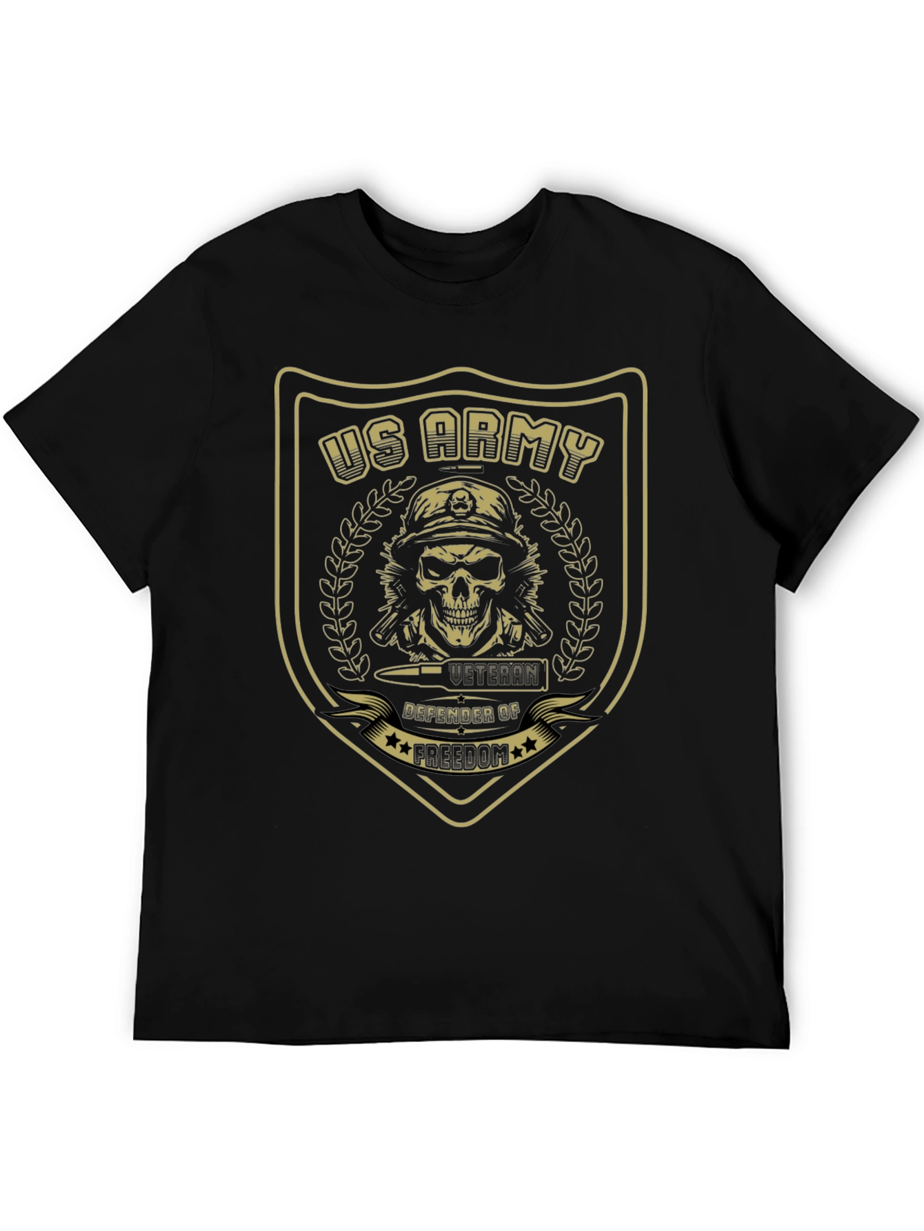 US Army Veteran Skull Graphic T-Shirt