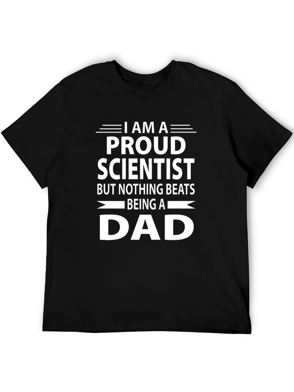 Proud Scientist Dad T-Shirt - Black Cotton Blend