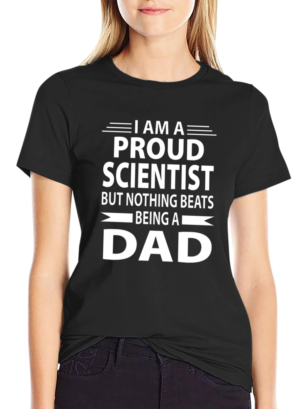 Proud Scientist Dad T-Shirt - Black Cotton Blend