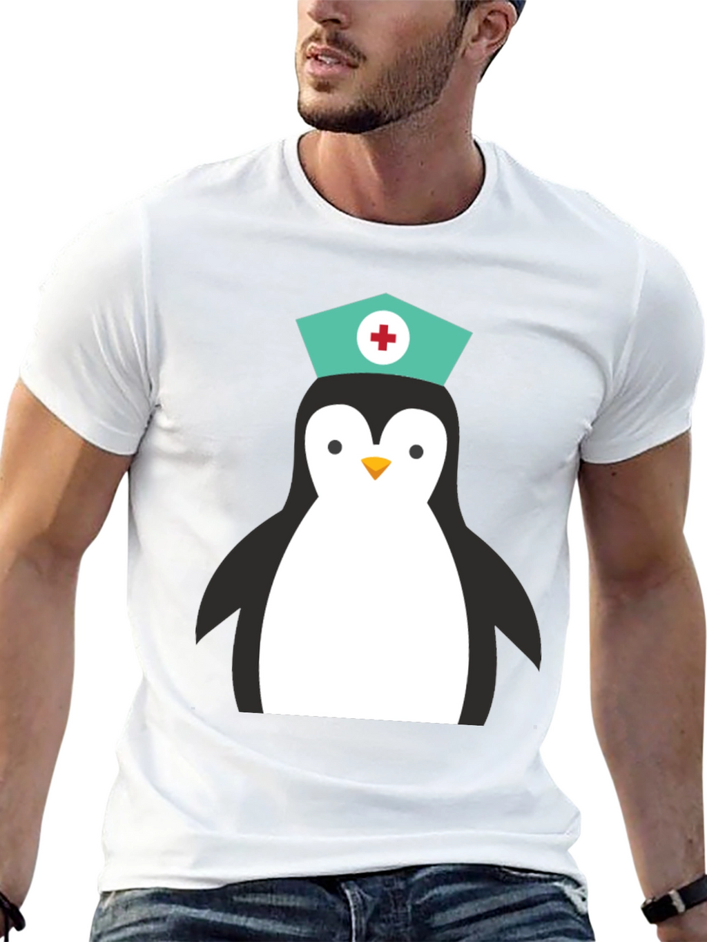 Nurse Penguin Graphic T-Shirt