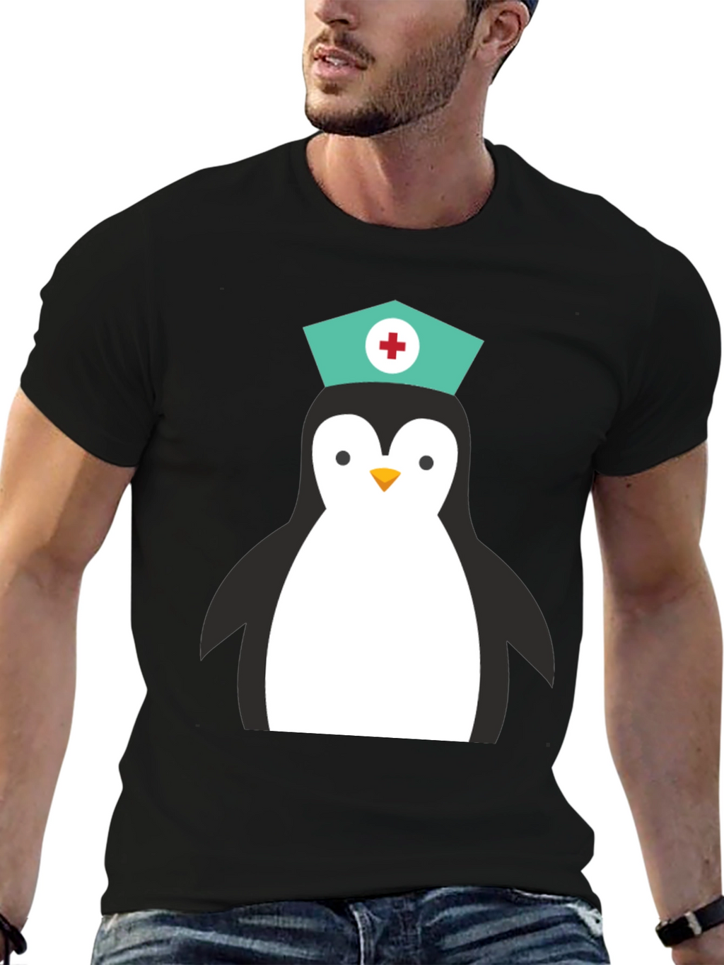 Nurse Penguin Graphic T-Shirt