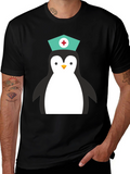 Nurse Penguin Graphic T-Shirt