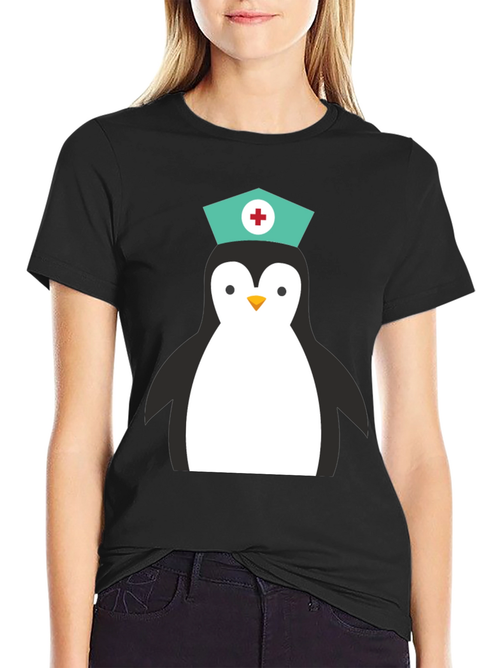 Nurse Penguin Graphic T-Shirt