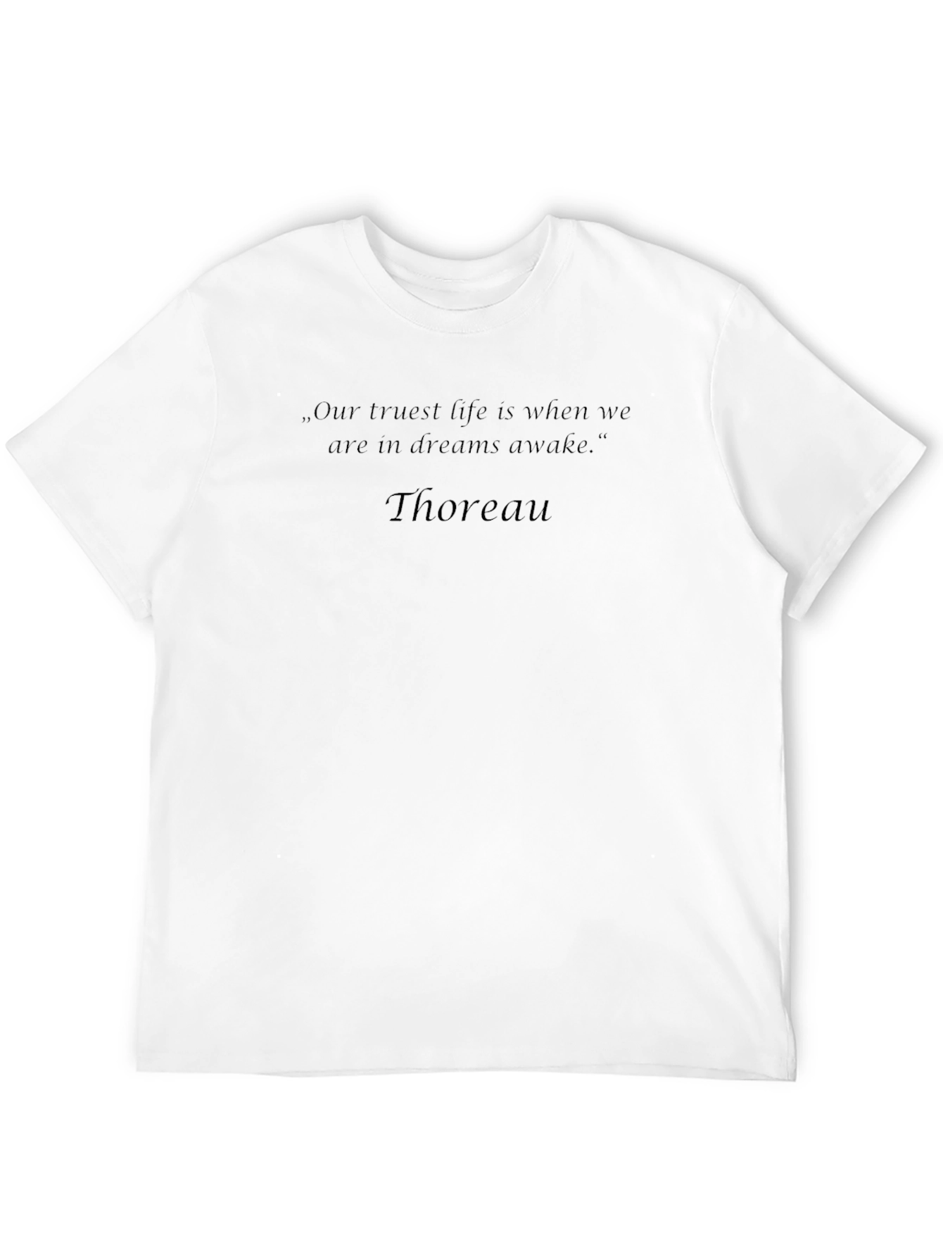 Thoreau Quote T-Shirt - Dream Awake - Unisex Black Tee