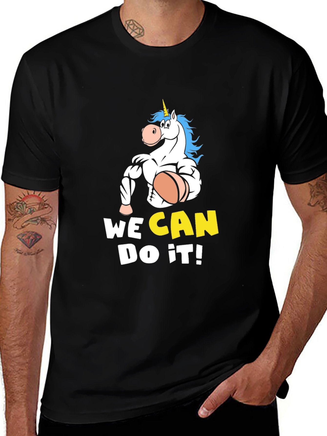 Unicorn Muscle T-Shirt - We Can Do It! Graphic Tee