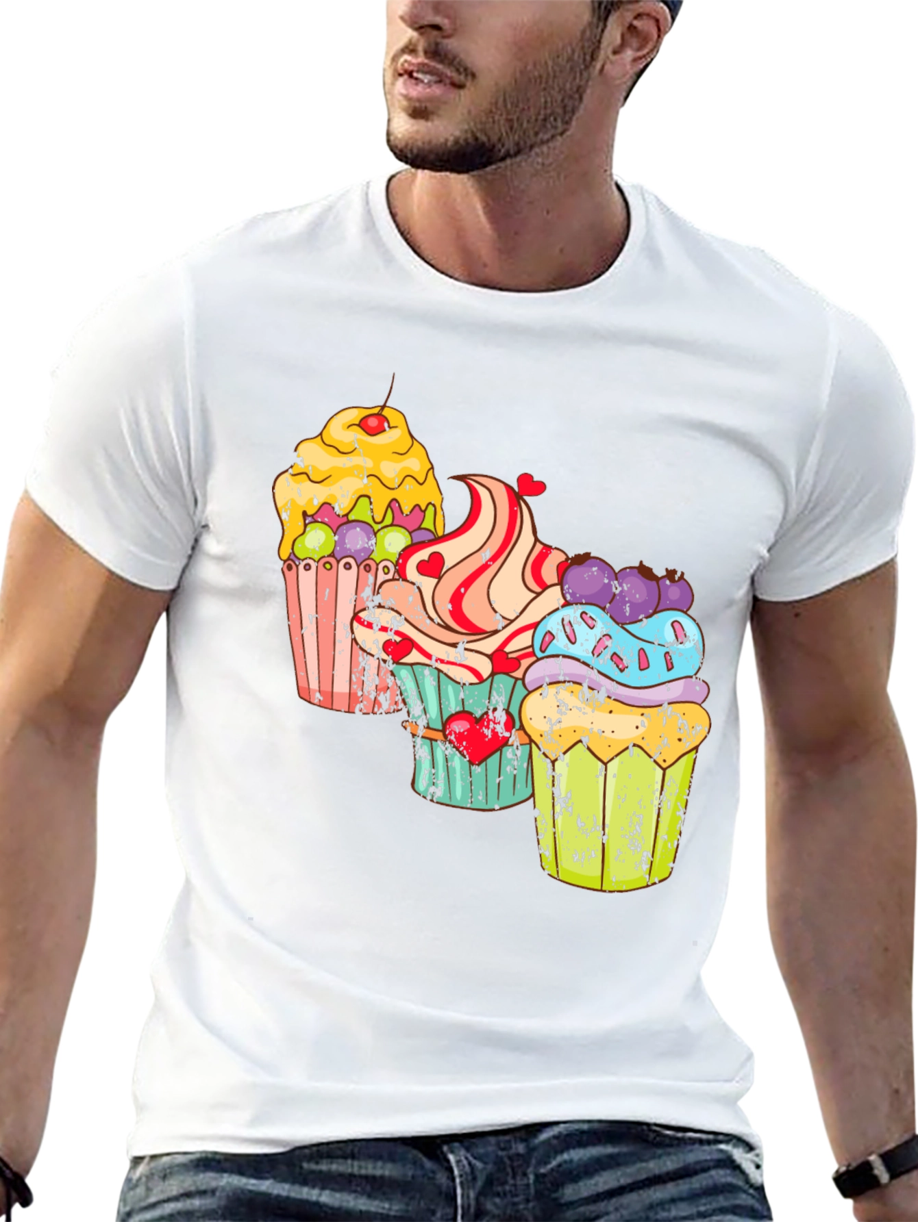 Cupcake Graphic T-Shirt - Sweet Treat Design