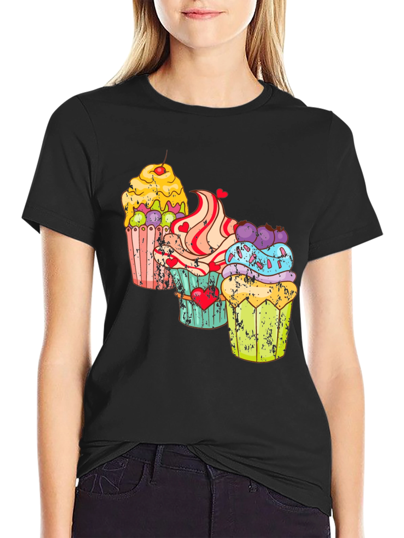 Cupcake Graphic T-Shirt - Sweet Treat Design