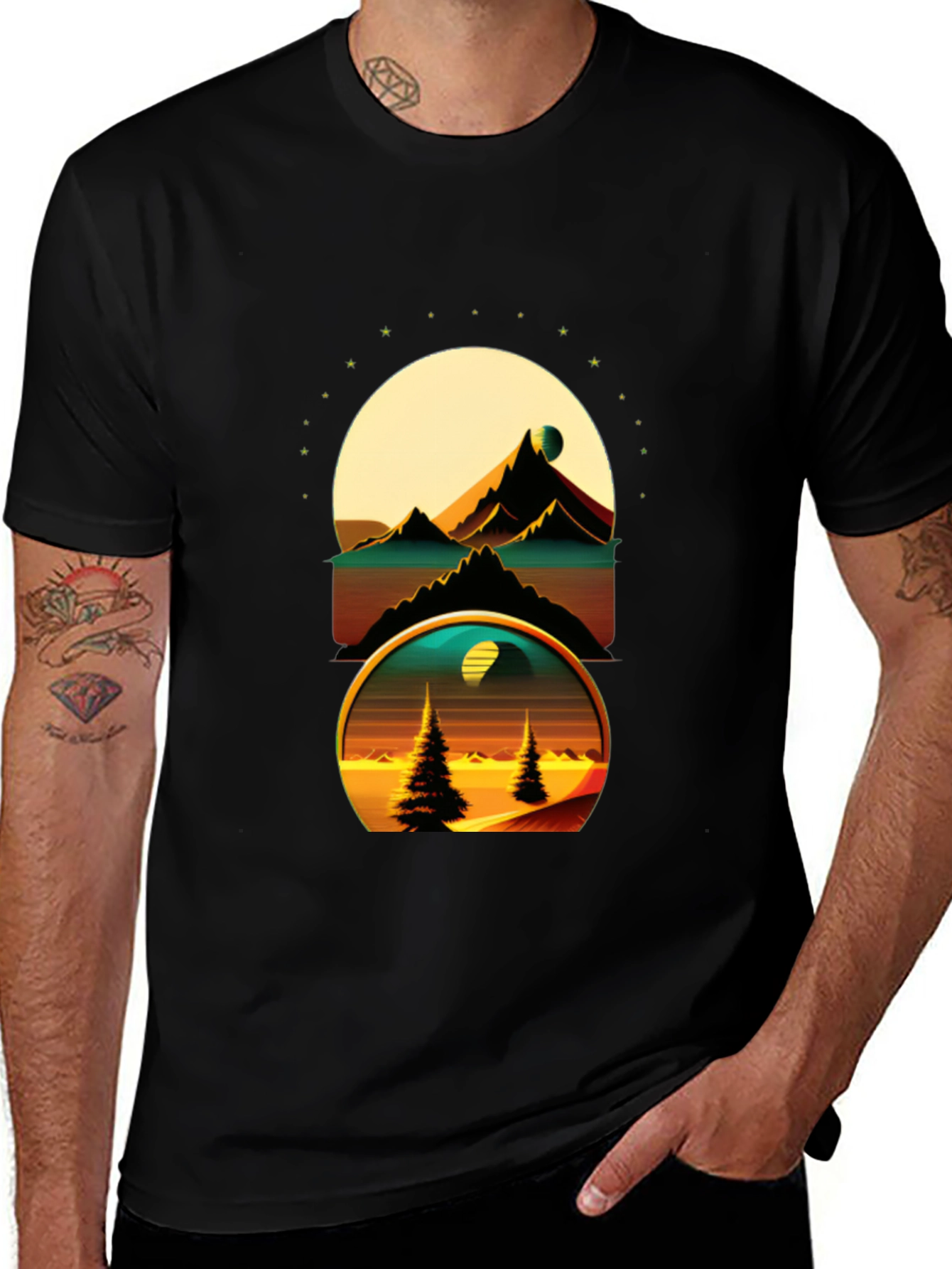Retro Landscape Graphic T-Shirt - Soft Cotton Tee