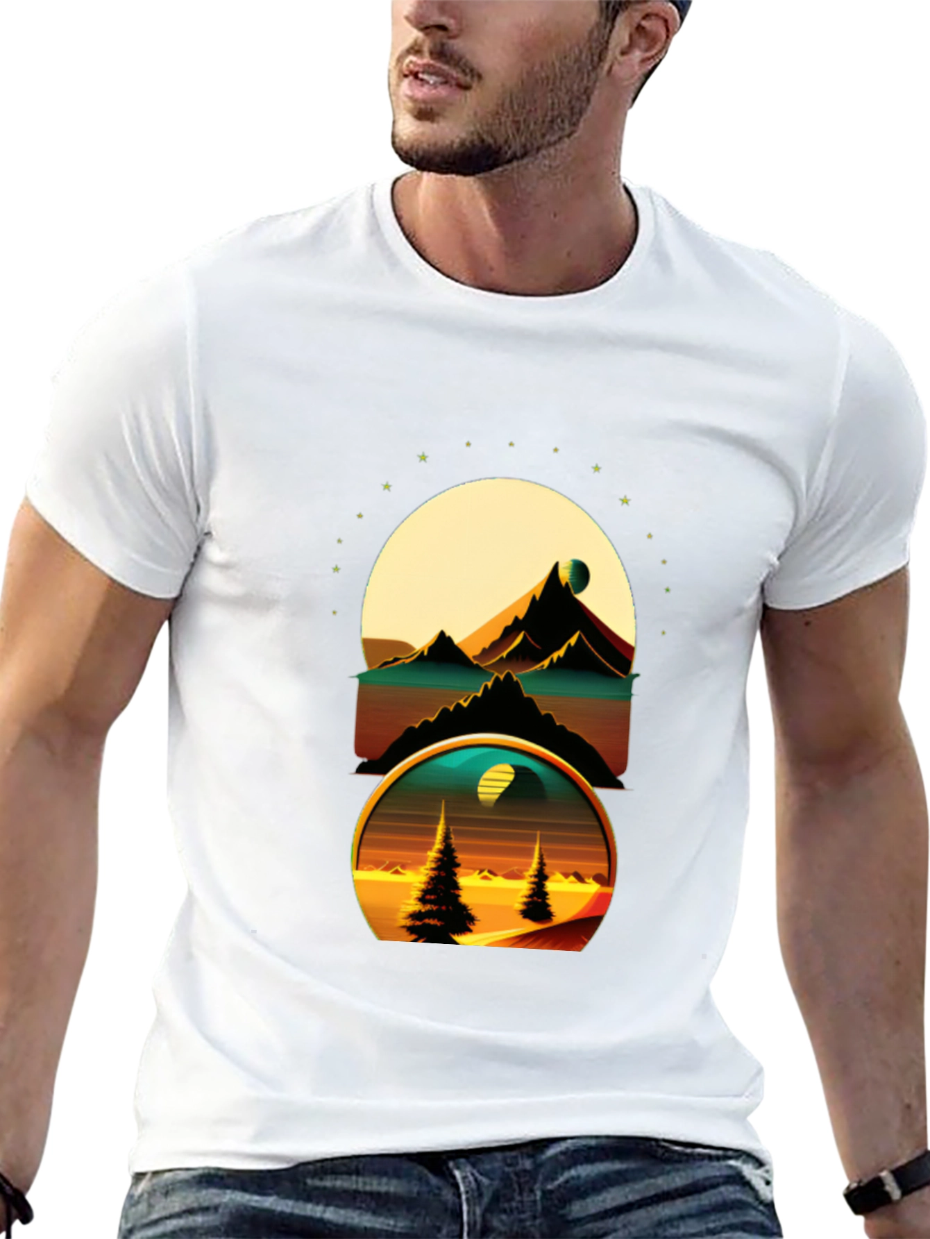Retro Landscape Graphic T-Shirt - Soft Cotton Tee