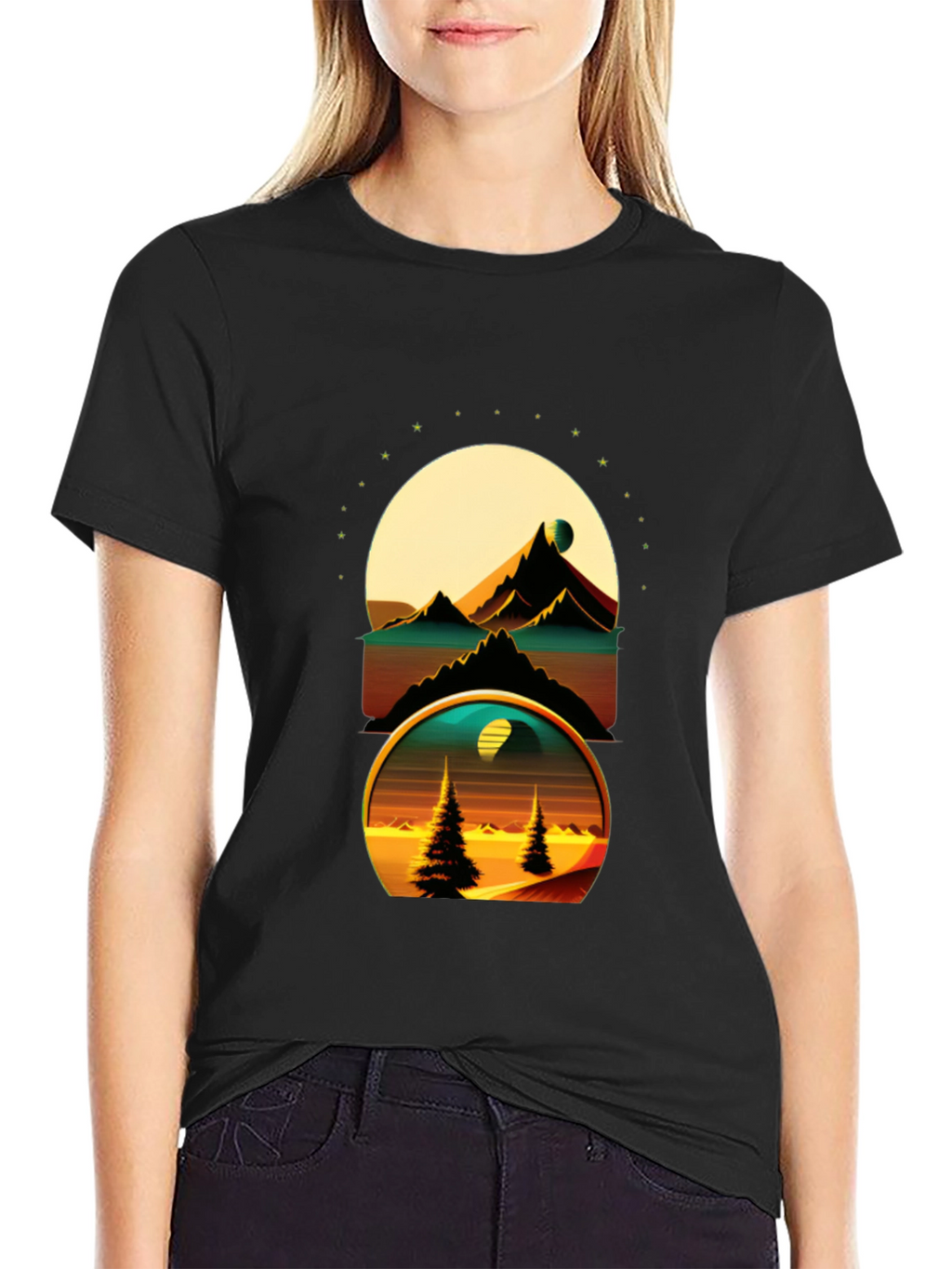 Retro Landscape Graphic T-Shirt - Soft Cotton Tee