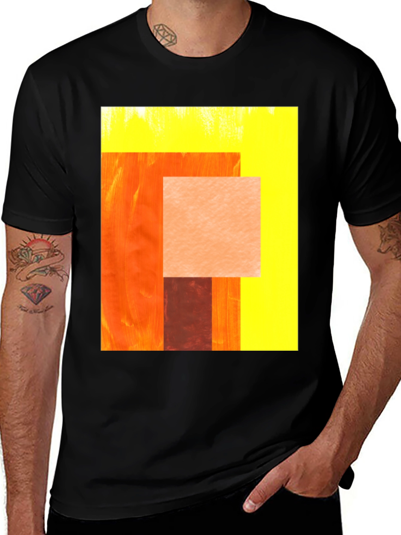Abstract Geometric Graphic Print Tee