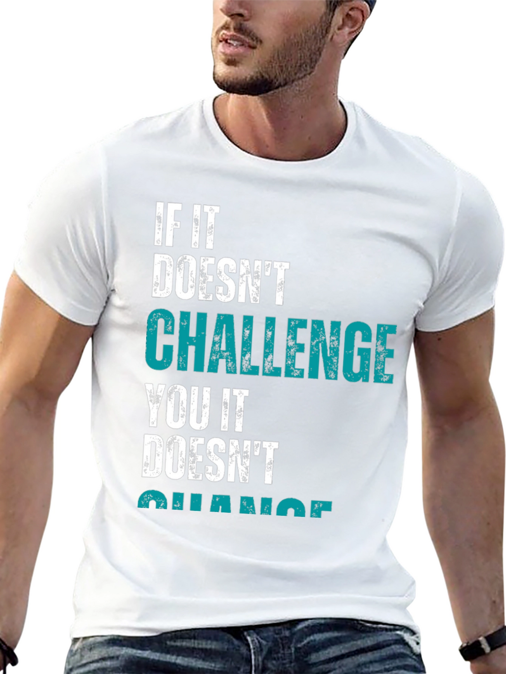 Challenge Yourself Black Graphic Tee