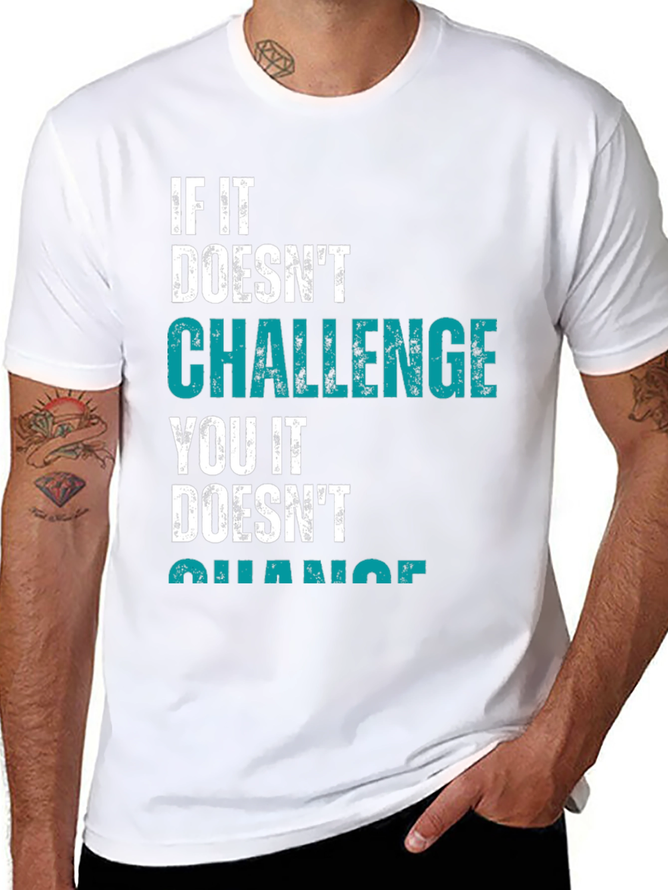 Challenge Yourself Black Graphic Tee