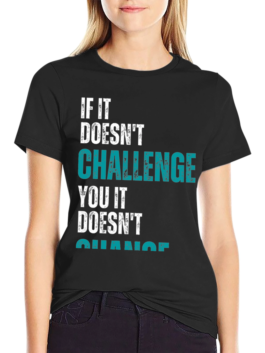 Challenge Yourself Black Graphic Tee