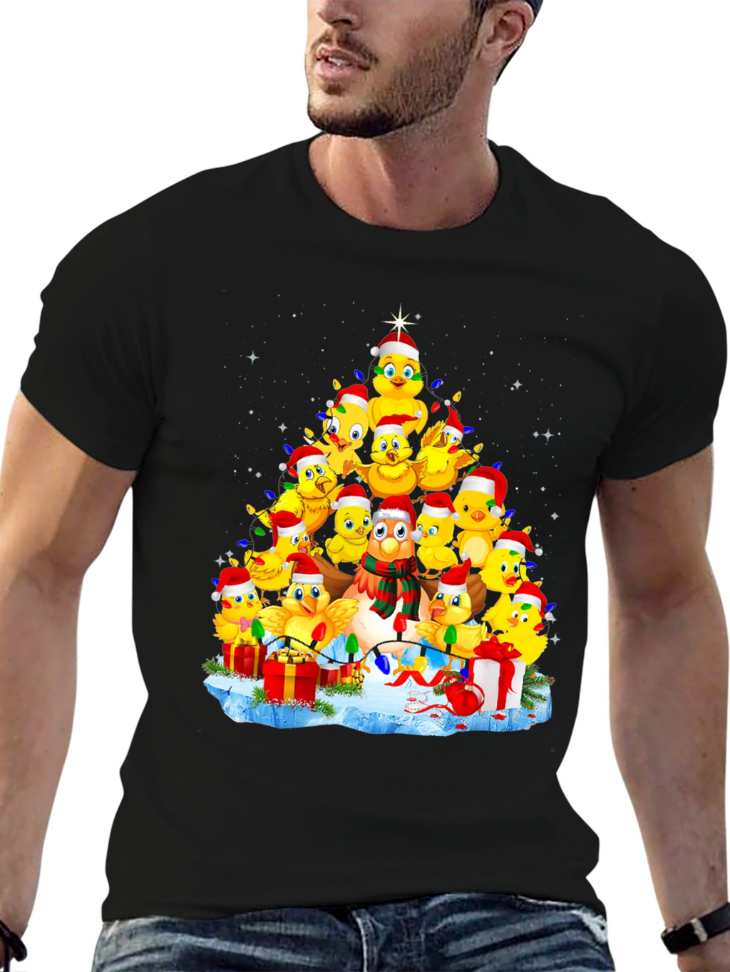 Christmas Chicks Tree Graphic Tee