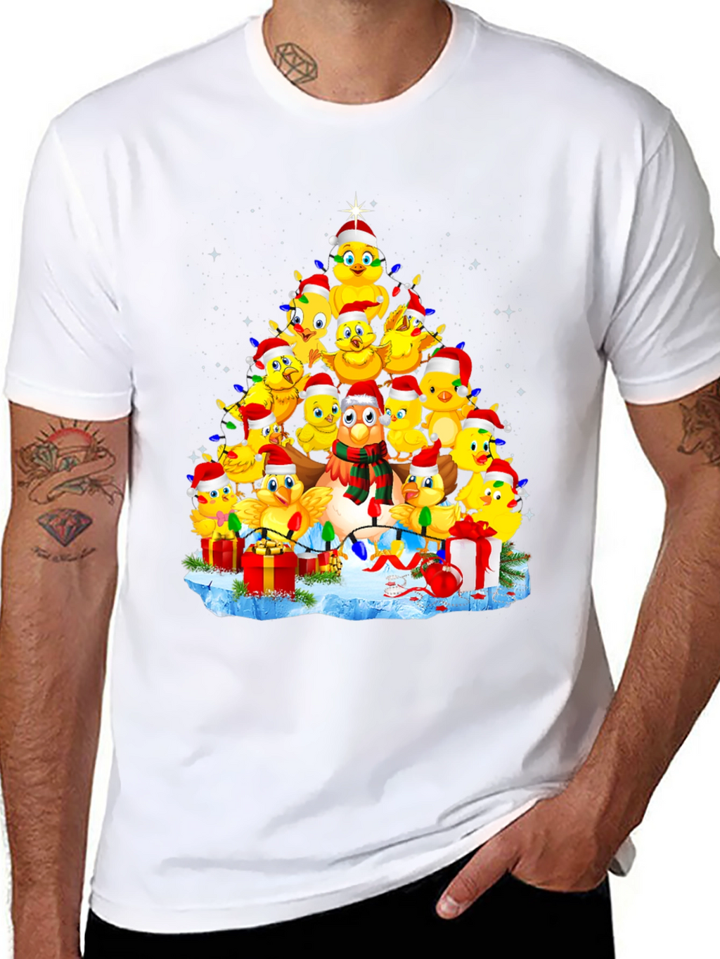 Christmas Chicks Tree Graphic Tee