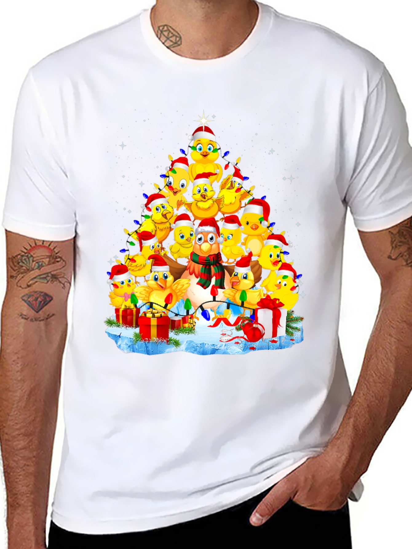 Christmas Chicks Tree Graphic Tee