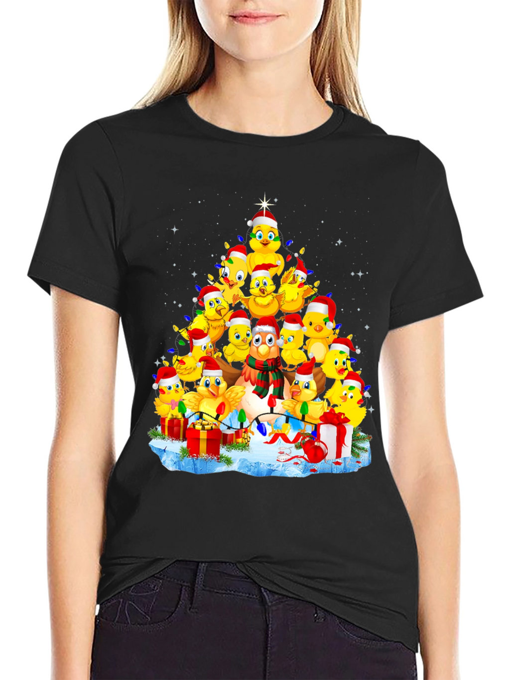 Christmas Chicks Tree Graphic Tee