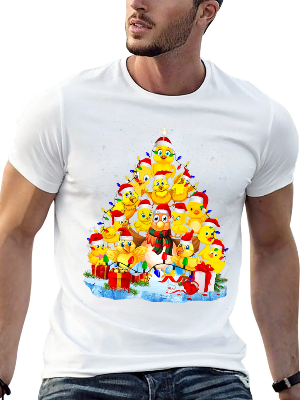 Christmas Chicks Tree Graphic Tee