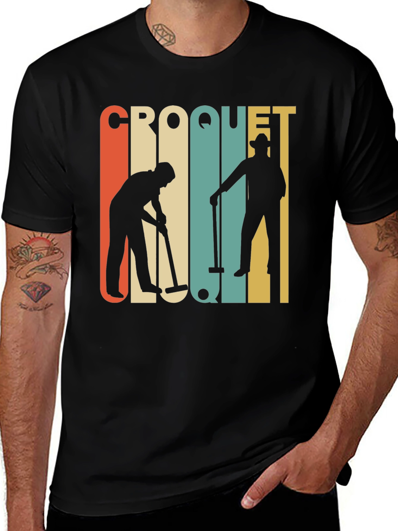 Vintage Croquet Player T-Shirt Retro Style