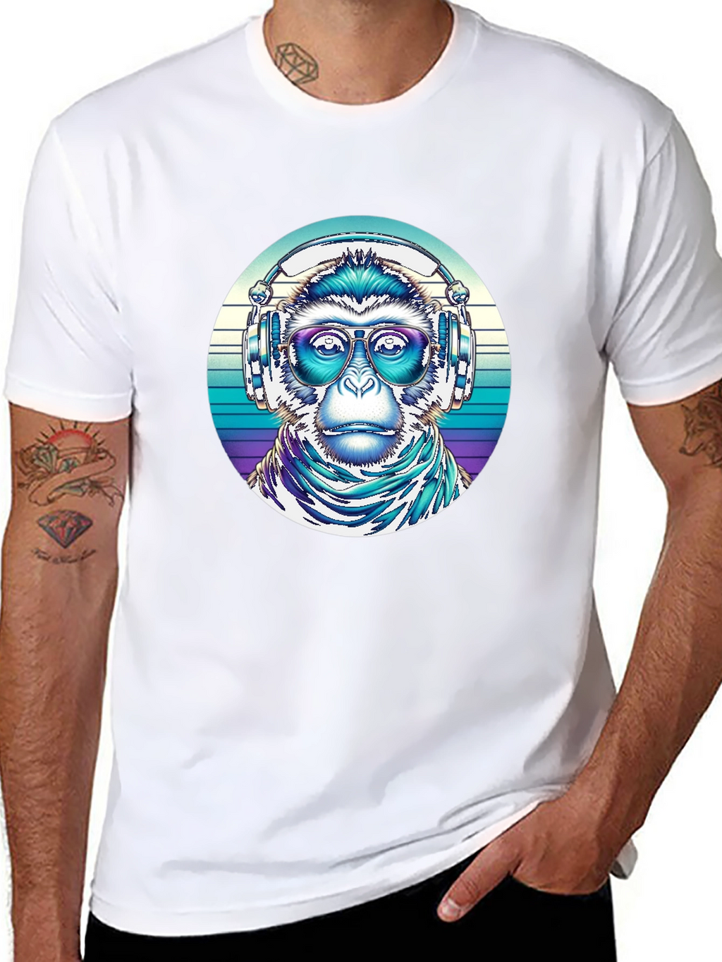 Monkey DJ Graphic Tee - Cool Retro Vibe!