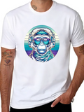 Monkey DJ Graphic Tee - Cool Retro Vibe!