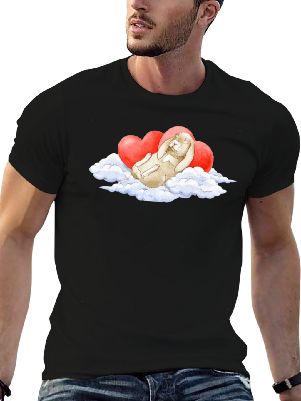 Cute Bunny Cloud Heart T-Shirt