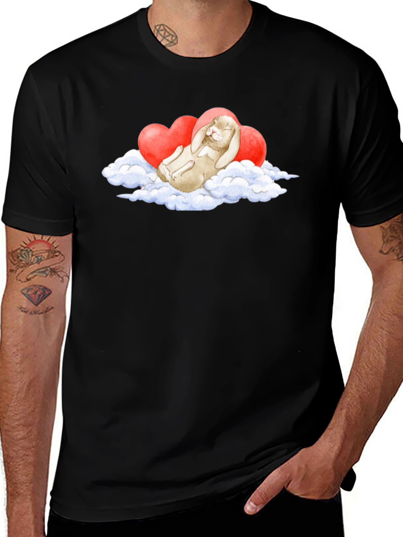 Cute Bunny Cloud Heart T-Shirt