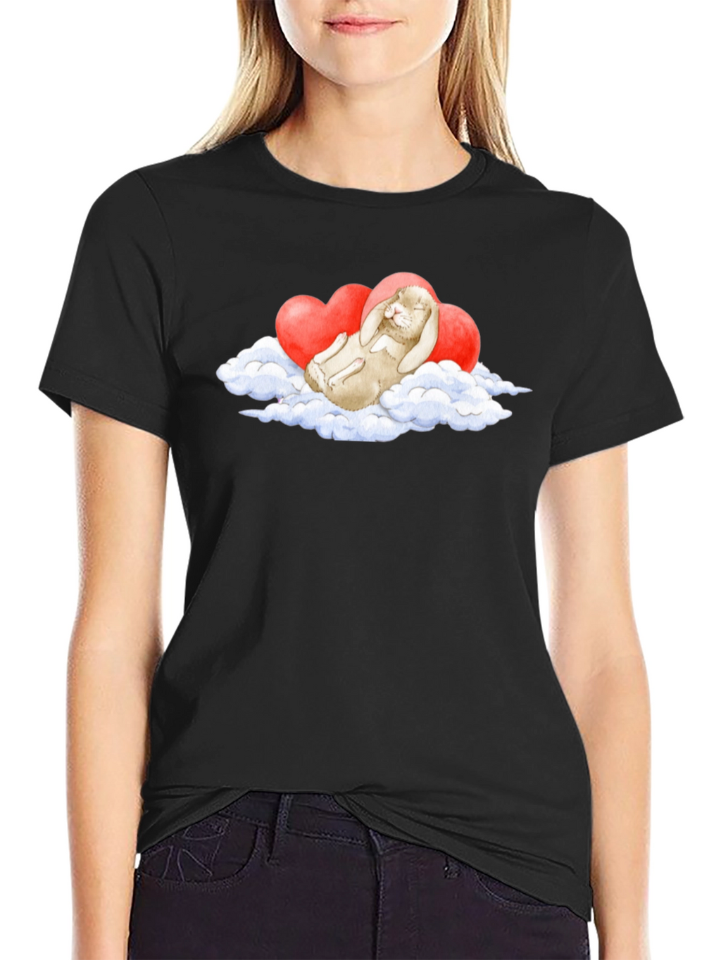 Cute Bunny Cloud Heart T-Shirt