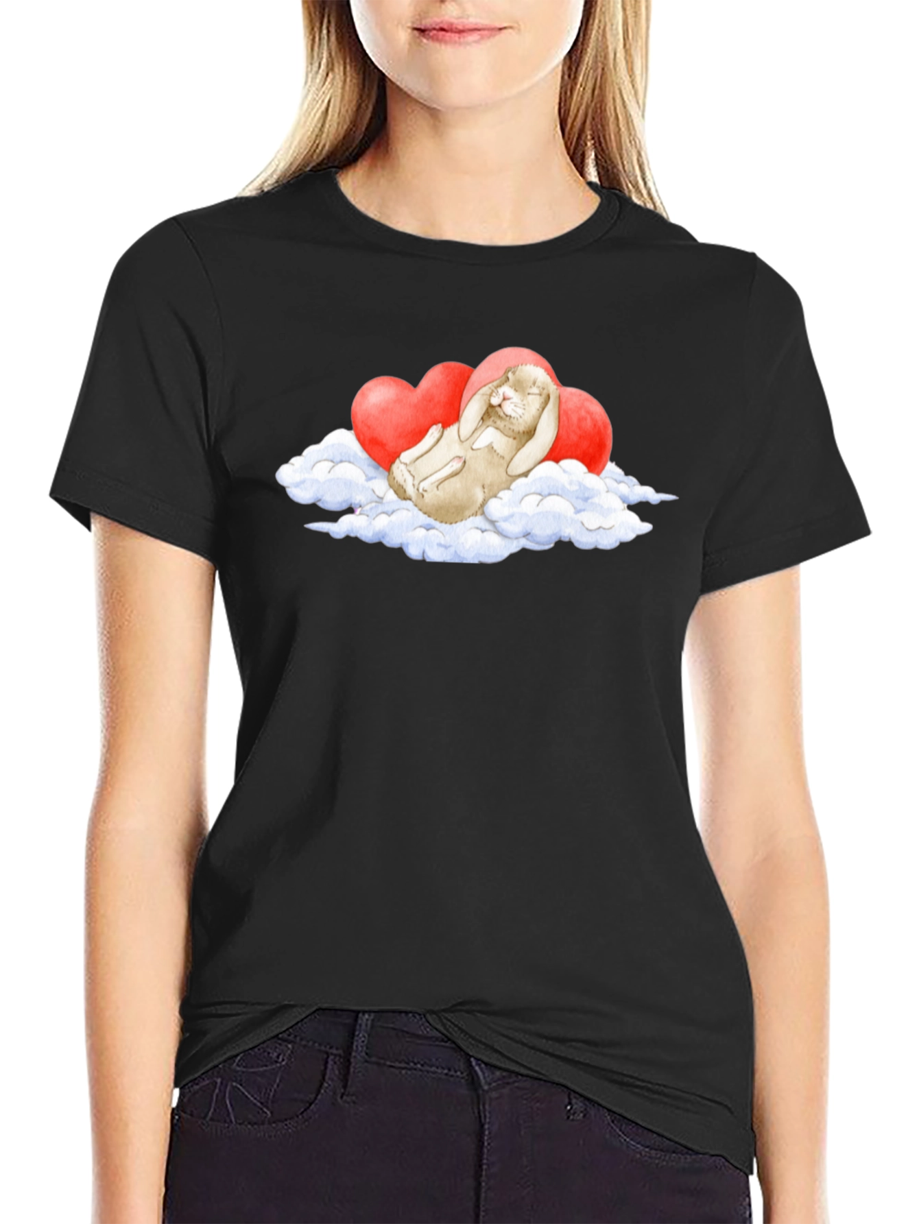 Cute Bunny Cloud Heart T-Shirt
