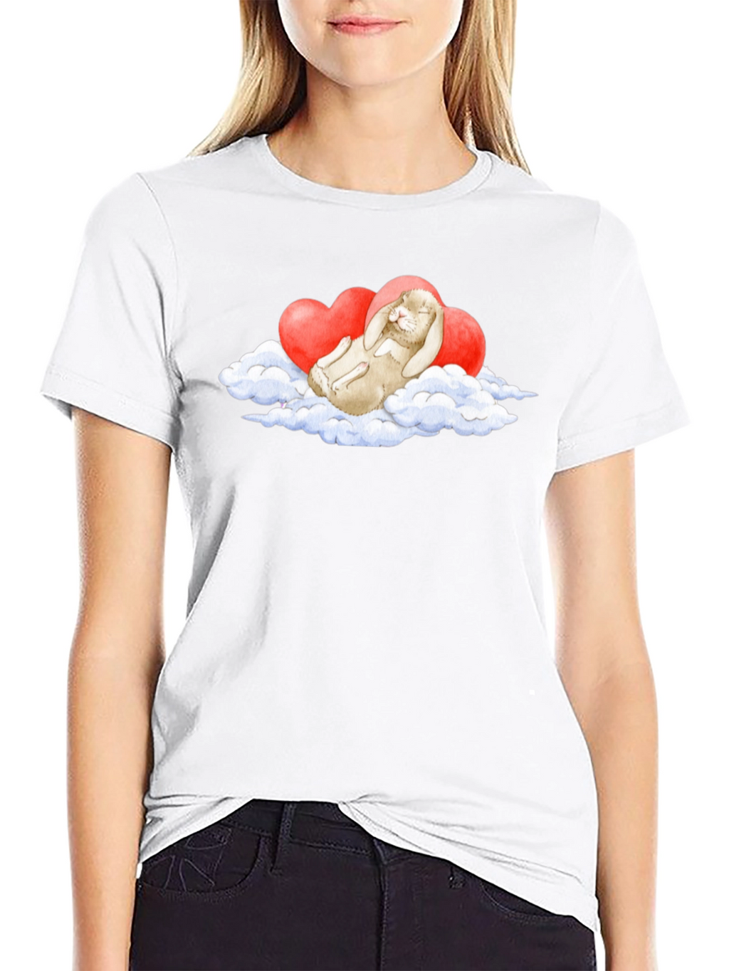 Cute Bunny Cloud Heart T-Shirt