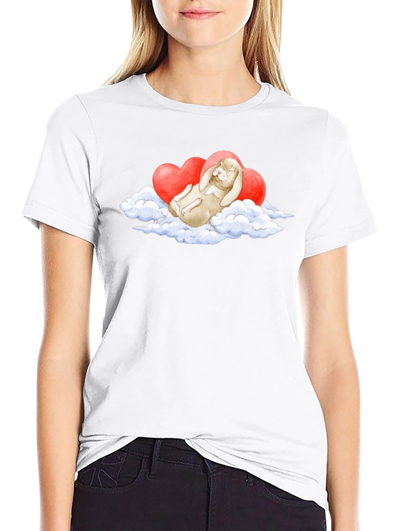 Cute Bunny Cloud Heart T-Shirt
