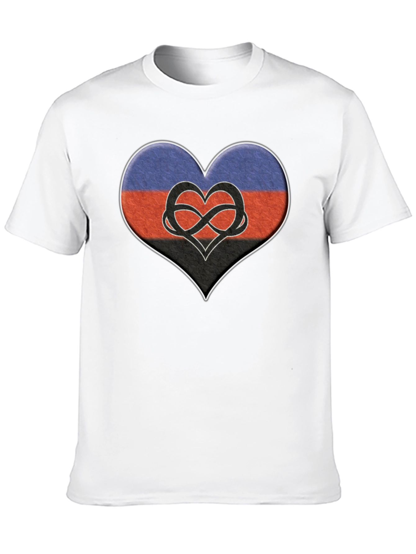 Polyamory Heart Flag T-Shirt - Black