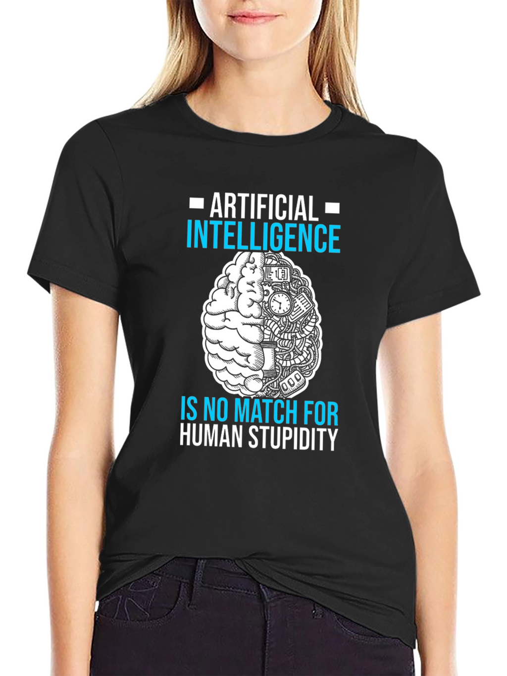 Artificial Intelligence vs. Human Stupidity T-Shirt