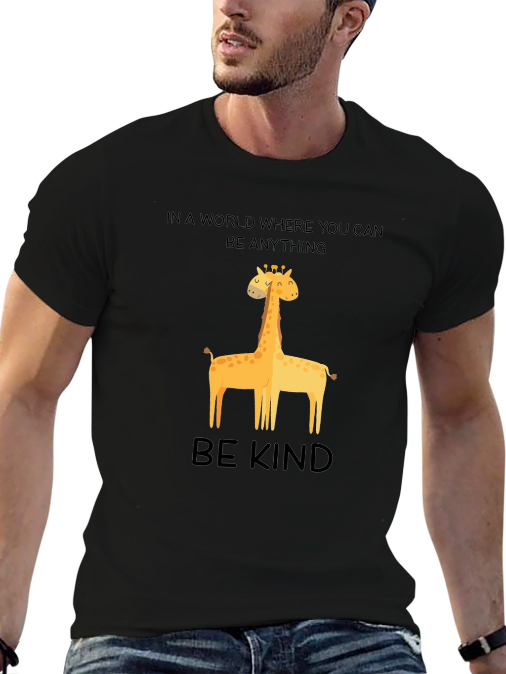 Be Kind Giraffe T-Shirt - Unisex Crew Neck