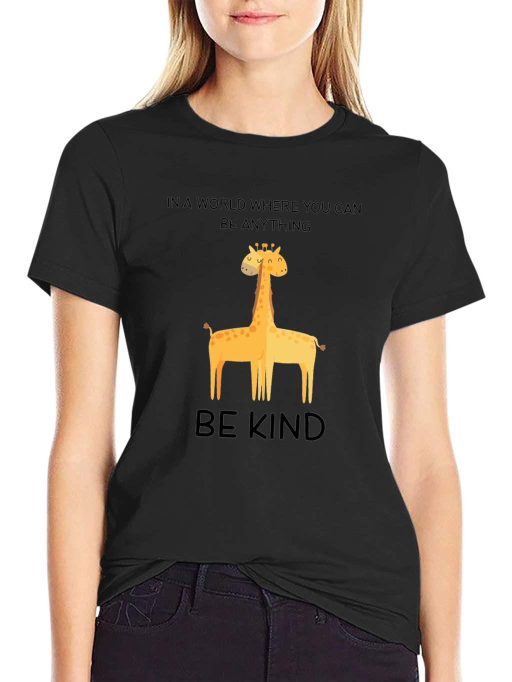Be Kind Giraffe T-Shirt - Unisex Crew Neck