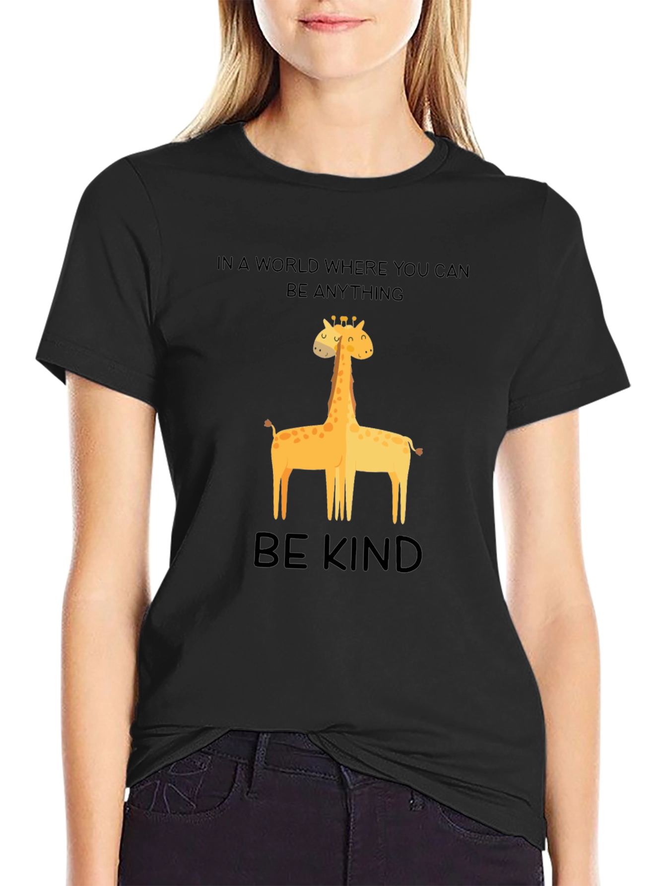 Be Kind Giraffe T-Shirt - Unisex Crew Neck