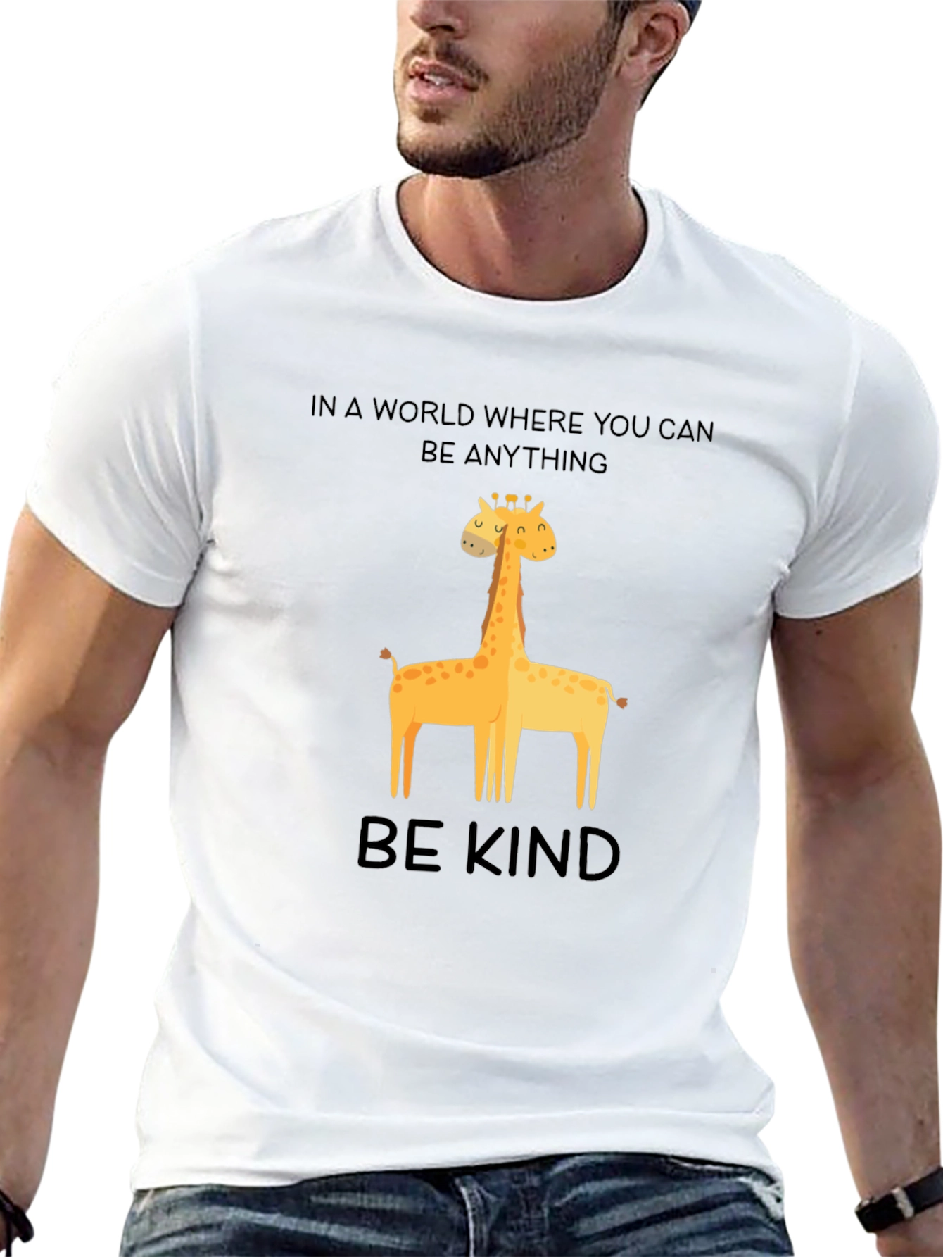 Be Kind Giraffe T-Shirt - Unisex Crew Neck