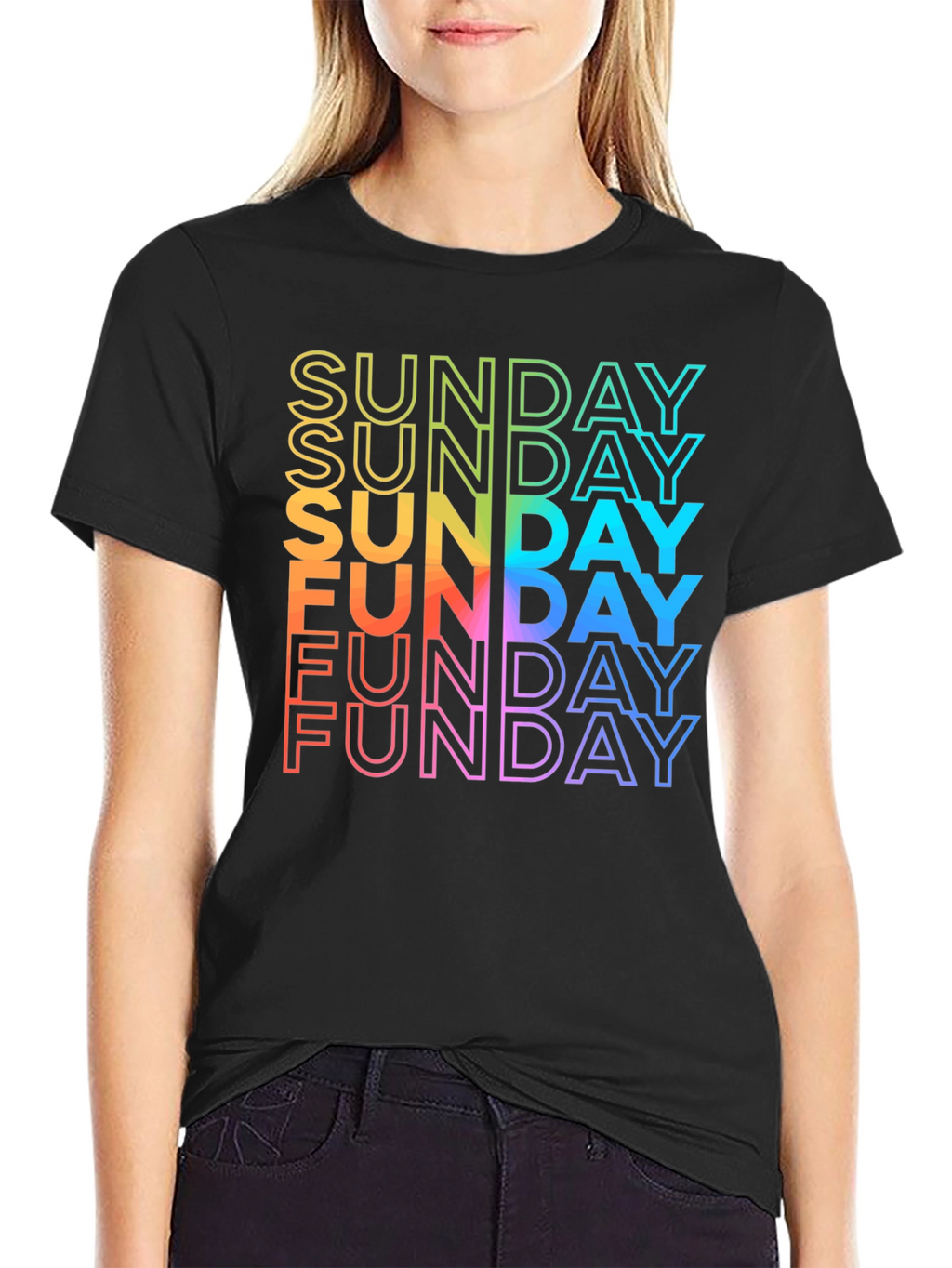 Rainbow Sunday Funday Graphic T-Shirt