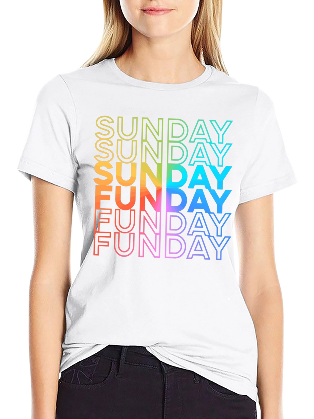 Rainbow Sunday Funday Graphic T-Shirt