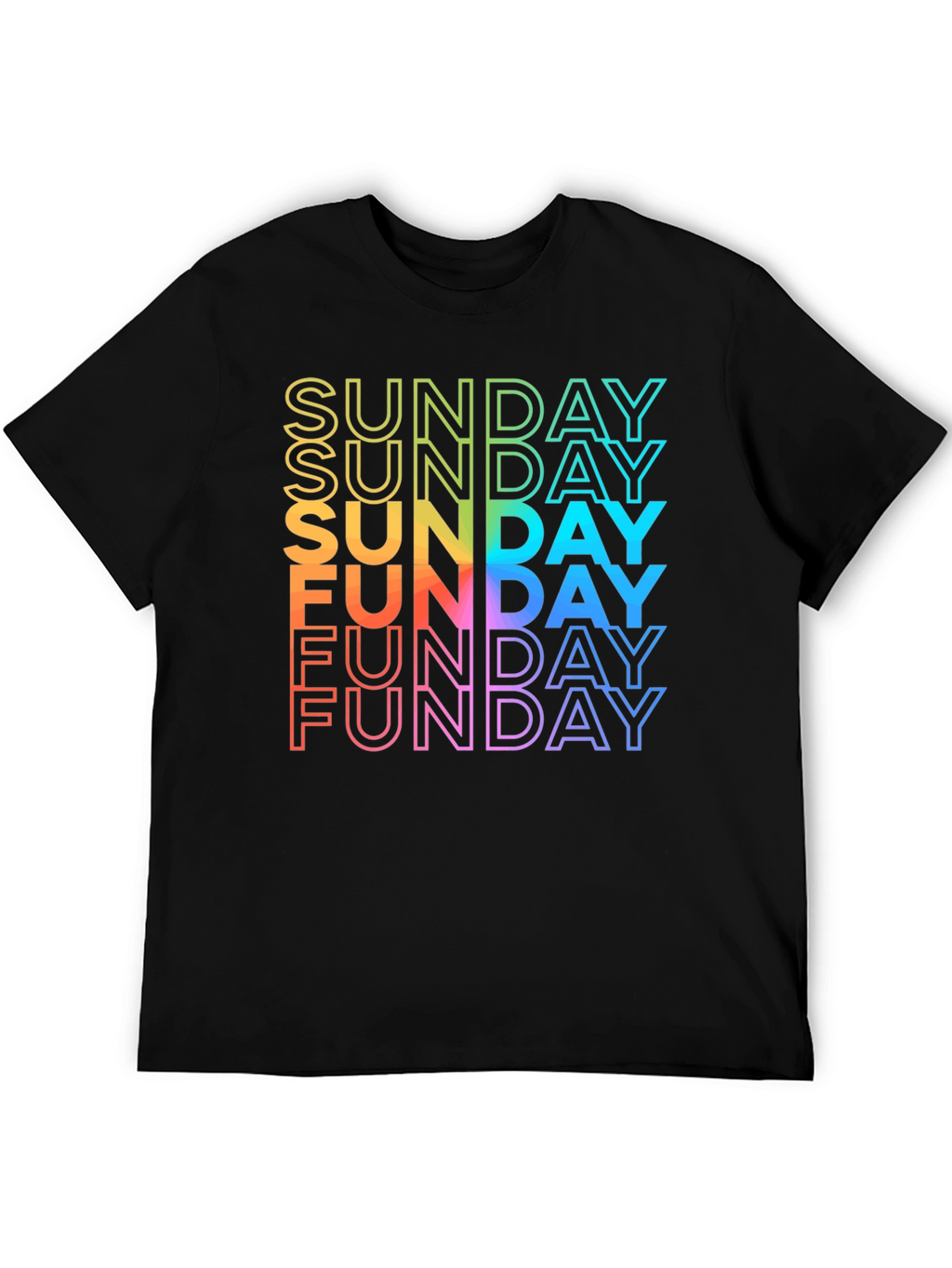 Rainbow Sunday Funday Graphic T-Shirt