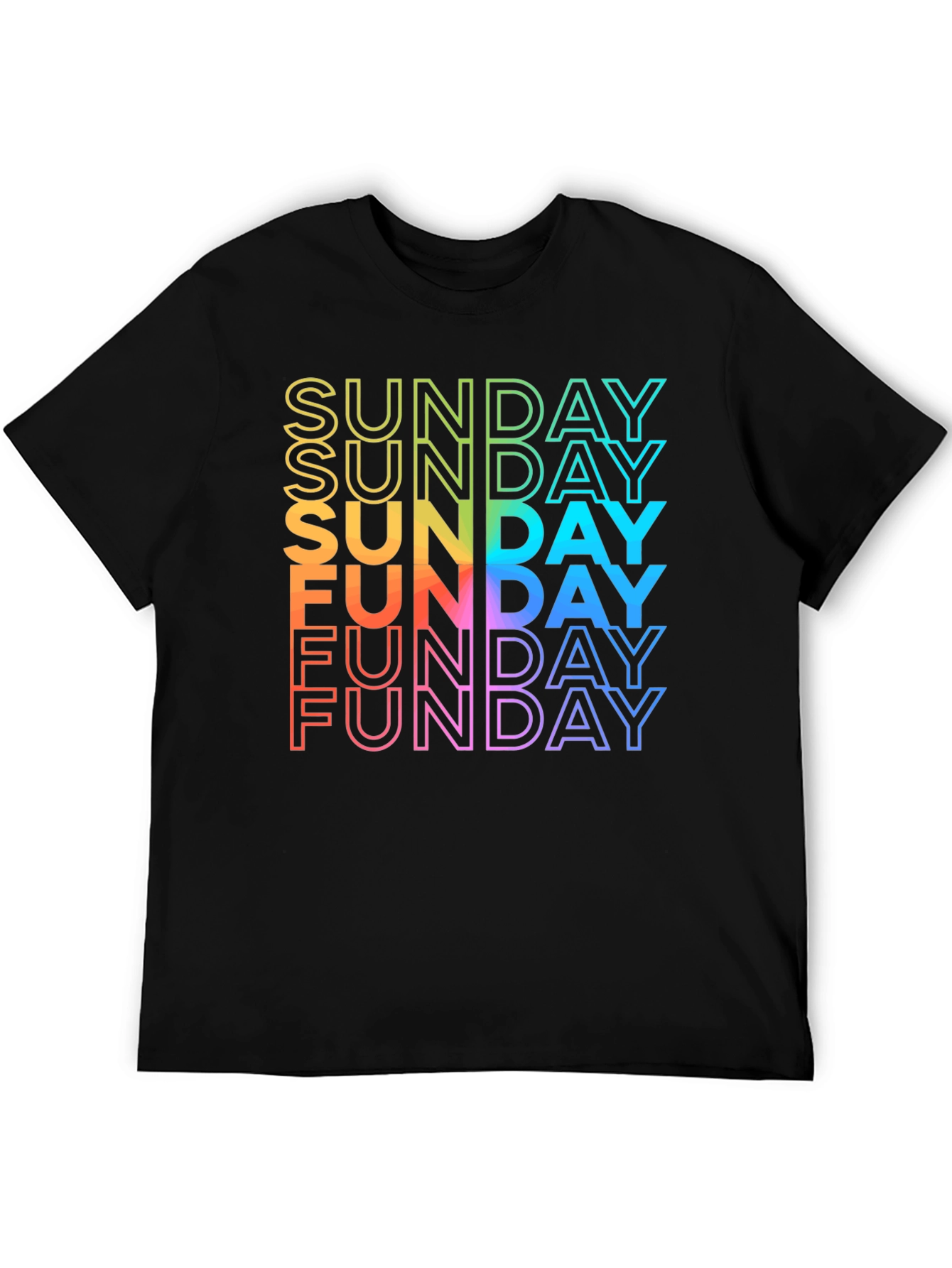 Rainbow Sunday Funday Graphic T-Shirt